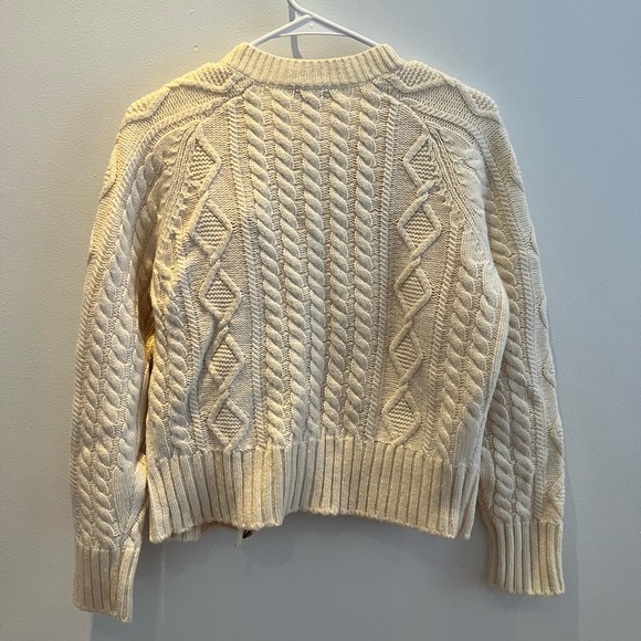 J. Crew Women's Ivory Cable Knit Cardigan - Picture 3 of 5